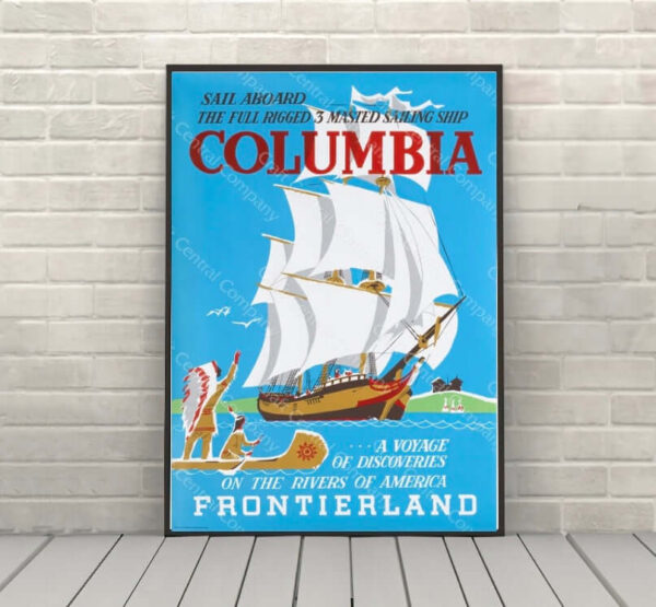 Columbia Frontierland Poster Disney World Poster Vintage Disney Poster