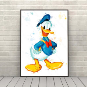 Donald Duck Poster Donald Duck Watercolor Poster Vintage Disney Poster Disneyland Poster Walt Disney World