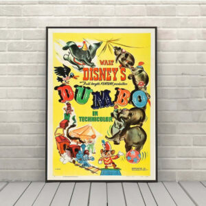 Dumbo Poster Dumbo The Flying Elephant Poster Storybook Circus FantasyLand Poster Walt Disney Poster Vintage Movie Poster Technicolor