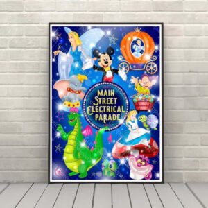 Main Street Electrical Parade Poster Vintage Disney Poster Disney Attraction Poster Disney World Disneyland Posters Magic Kingdom Parade