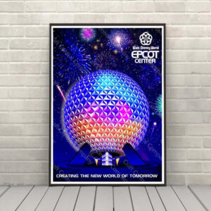 Epcot Center Illuminations Poster Disney Attraction Poster Spaceship Earth Posters