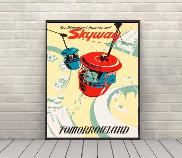 Skyway Tomorrowland Vintage Disney Attraction Poster
