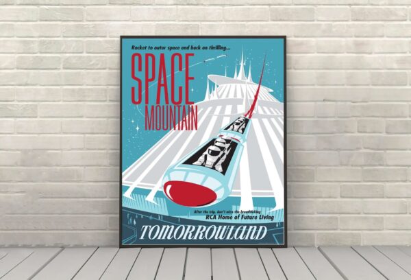 Space Mountain Poster Disney Attraction Posters Tomorrowland Poster