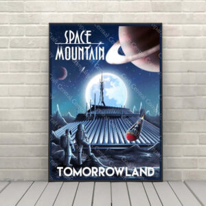Space Mountain Poster Vintage Disney Attraction Posters Tomorrowland Poster