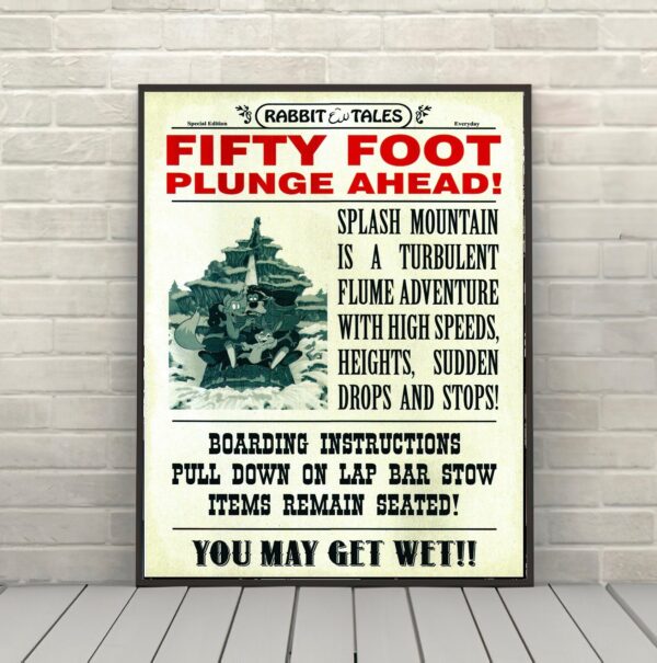 Splash Mountain Plunge Ahead Poster