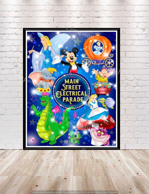 Main Street Electrical Parade Poster Disney Poster Disney Attraction Poster Vintage Disney World Disneyland Posters Magic Kingdom Parade