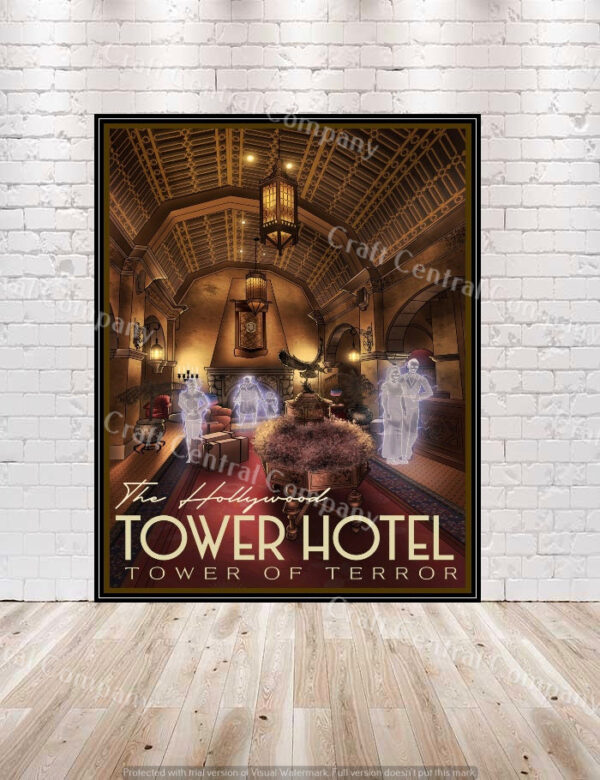 Tower of Terror Disney Attraction Poster Hollywood Tower Hotel