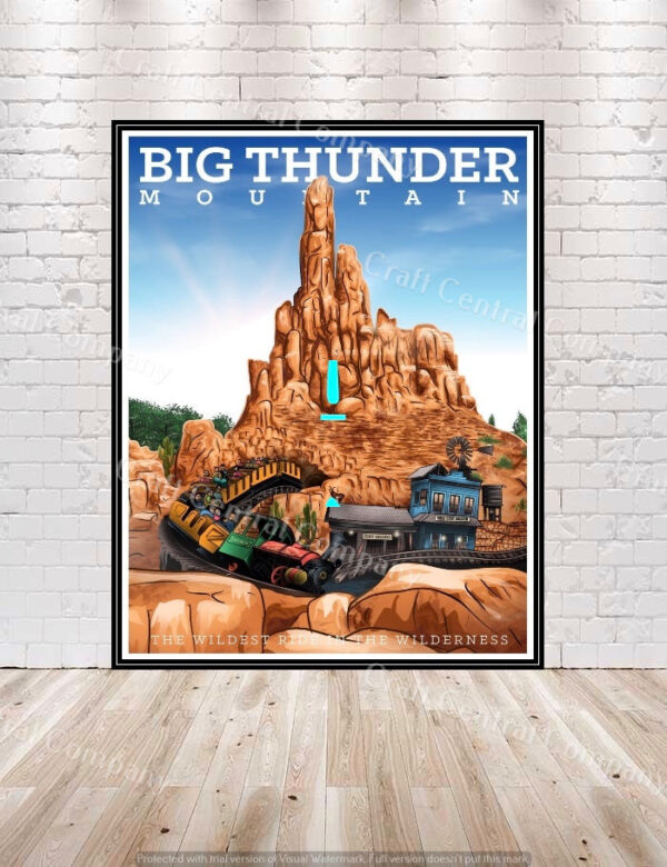 Big Thunder Mountain Poster Disney Attraction Poster Disney Poster Vintage Magic Kingdom Posters Frontierland Poster Disneyland Disney World