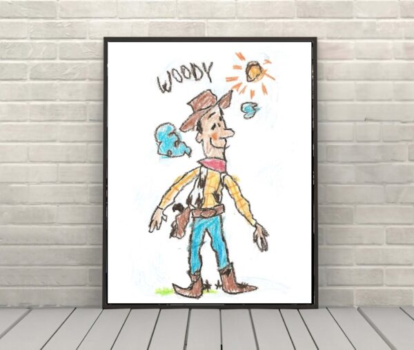 Disney Toy Story Woody Drawing Poster Andy
