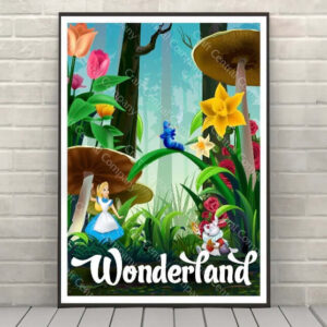 Alice in Wonderland Poster Disney Poster Disney Movie Poster Attraction Poster Vintage Disney World Poster Classic Disney Movie Disneyland