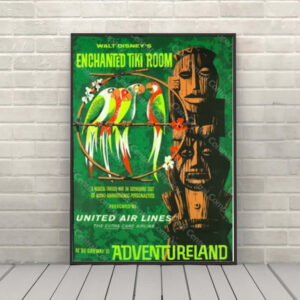 Enchanted Tiki Room Poster Disney Attraction Poster Vintage Disney Poster Disney World Poster Adventureland Poster Classic Disneyland Poster