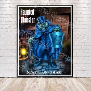 Hat Box Ghost Haunted Mansion Poster Vintage Disney Attraction Poster New Orleans Square Magic Kingdom