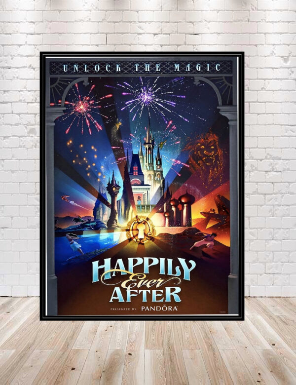 Happily Ever After POSTER Magic Kingdom Fireworks Show Poster Disney Attraction Poster Vintage Disney Poster Disney World Poster Main Street