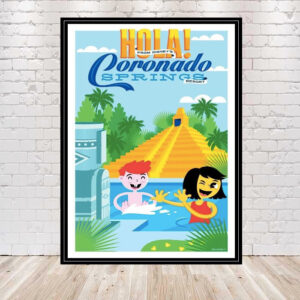 Coronado Springs Resort POSTER Coronado Springs hotel poster Vintage Disney Poster 8x10, 11x14 13x19 Disney World Poster Disney Hotel Poster