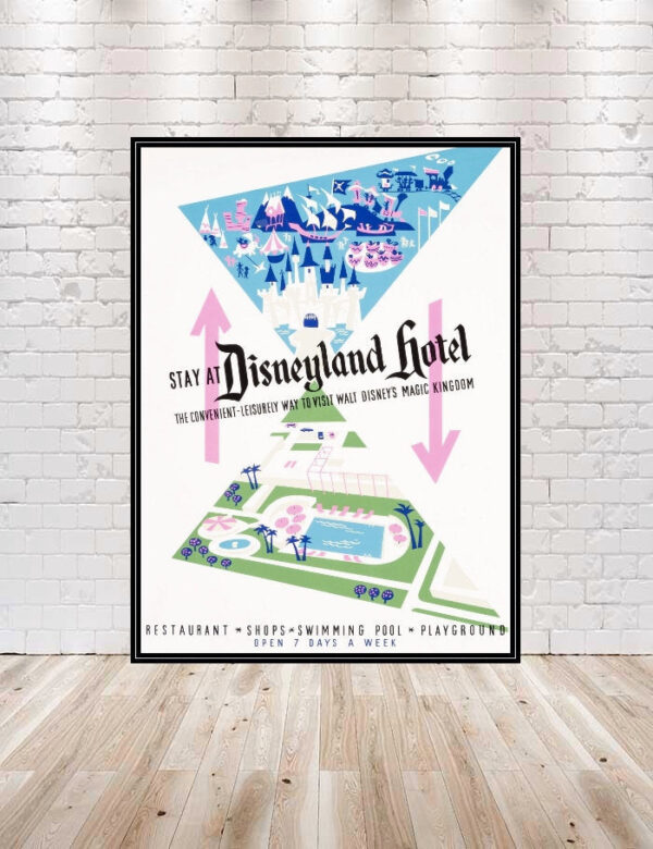 Disneyland Hotel POSTER Vintage Disneyland poster Vintage Disney Poster Disney World Poster Disney Hotel Poster