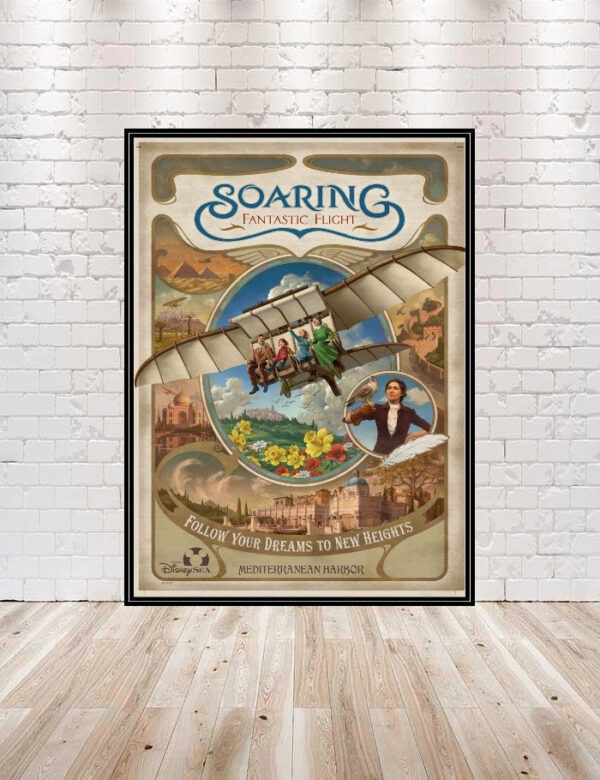 Soarin Poster Soaring Fantastic Flight Attraction Poster Vintage Epcot Poster Disney Poster Disney World Posters Tokyo Disneyland Poster