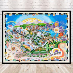 California Adventure Map Poster Disneyland Poster Sizes 8x10, 11x14 13x19 16x20 18x24 Vintage Disney Poster Disney Map Poster Magic Kingdom
