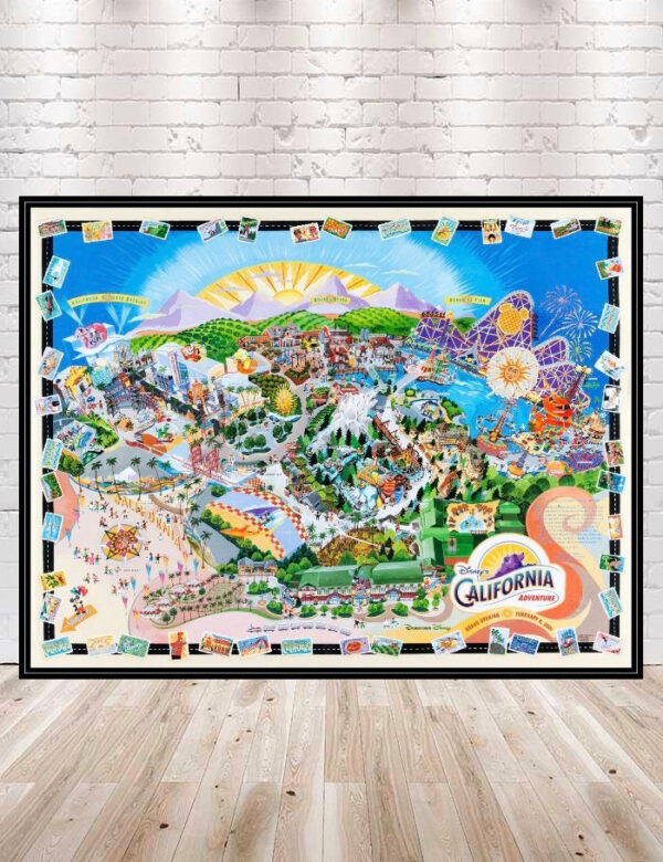 California Adventure Map Poster Disneyland Poster Sizes 8x10, 11x14 13x19 16x20 18x24 Vintage Disney Poster Disney Map Poster Magic Kingdom