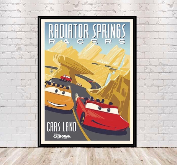 Radiator Springs Racers Poster Radiator Springs Poster Vintage Disney Poster Cars Land Poster California Adventure Poster Disneyland Poster