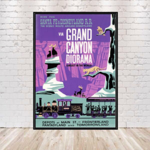 Disneyland RailRoad Poster The Grand Canyon Diorama Poster Main Street PosterVintage Disney Poster Sizes 8x10, 11x14, 13x19, 16x20, 18x24