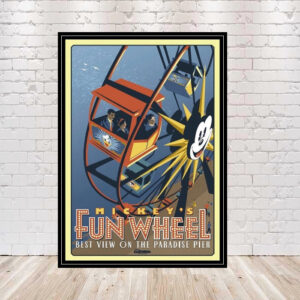 Mickeys Fun Wheel Attraction Poster Vintage Disney Poster California Adventure Poster Disneyland Poster Ferris Wheel Disney World Posters