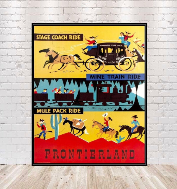 Frontierland Poster Vintage Disney Poster Sizes 8x10, 11x14, 13x19, 16x20 18x24 Mule Ride Poster Disney World Poster Stage Couch Ride Poster