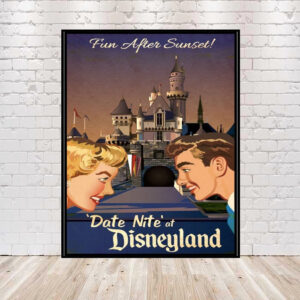 Disneyland Poster Vintage Disney Poster Date Nite at Disneyland Poster Sizes 8x10, 11x14, 13x19. 16 x 20, 18x24 Walt Disney World Poster