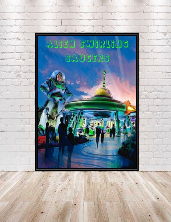 Alien Swirling Saucers Poster Toy Story Poster 8x10, 11x14, 13x19, 16x20, 18x24 Buzz Lightyear Poster Toy Story Land Poster Disney Poster