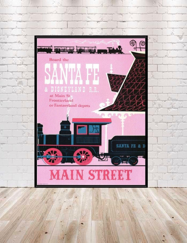 Disneyland RailRoad Poster Disney Santa Fe and Disneyland R.R. Poster Main Street Poster Vintage Disney Poster 8x10 11x14 13x19 16x20 18x24