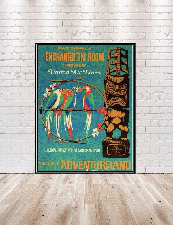 Enchanted Tiki Room Attraction Poster Vintage Disney Poster Disneyland Poster Adventureland Poster Disney World Posters Magic Kingdom Poster