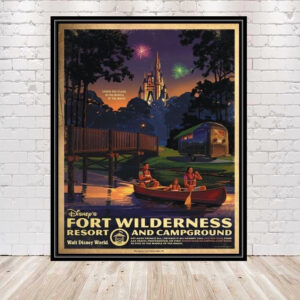 Fort Wilderness Resort Poster Disney Poster Fort Wilderness resort and campground Vintage Disney Attraction Posters Disney Hotel Poster