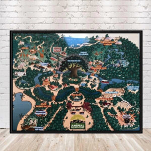 Animal Kingdom Map Poster Original Animal Kingdom Map 1998 map animal kingdom Vintage Disney Poster Disney Map Poster Disney World Poster