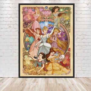 Disney Princesses POSTER Vintage Disney Poster (Sizes) 8x10, 11x14, 13x19, 16x20, 18x24 Cinderella Poster Snow White Poster Jasmine Poster
