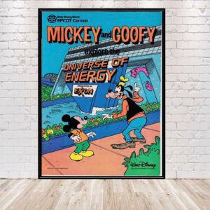 Epcot Poster Universe of Energy Poster Vintage Disney POSTER Mickey and Goofy explore the Universe of Energy Poster Disney World Poster