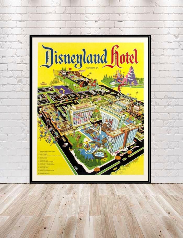 Disneyland Hotel POSTER Vintage Disneyland poster Vintage Disney Poster Disney World Poster Disney Hotel Poster