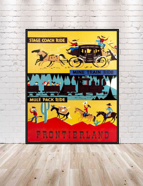 Frontierland Poster Vintage Disney Poster Sizes 8x10, 11x14, 13x19, 16x20 18x24 Mule Ride Poster Disney World Poster Stage Couch Ride Poster