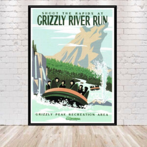 Grizzly River Run Poster Disney Poster California Adventure Poster Vintage Disneyland Attraction Posters Grizzly Peak Poster Wall Art