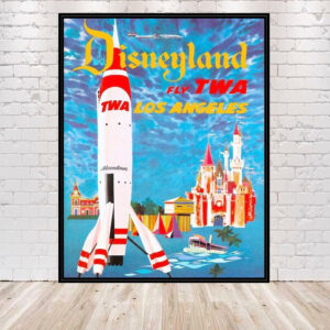 Disneyland Poster Vintage Disneyland Fly TWA Poster TWA Los Angeles Poster Sizes 8x10, 11x14 13x19 16x20 18x24 Vintage Disney World Poster