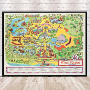 1973 Disney World Map Poster Magic Kingdom Map Vintage Disney Poster Disney Map Poster poster Disney World Poster Ride Map Attraction Poster