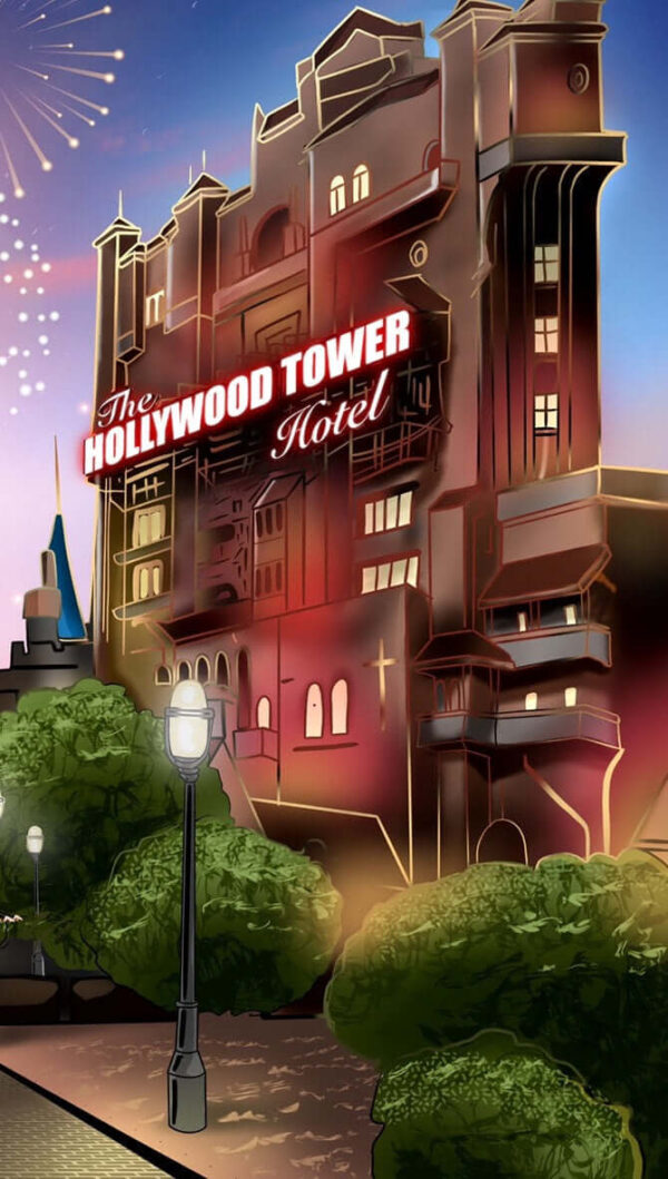 Disney World Poster Disney four parks Attraction Poster Magic Kingdom Epcot Animal Kingdom Hollywood Studios  Tower of Terror Tree of Life