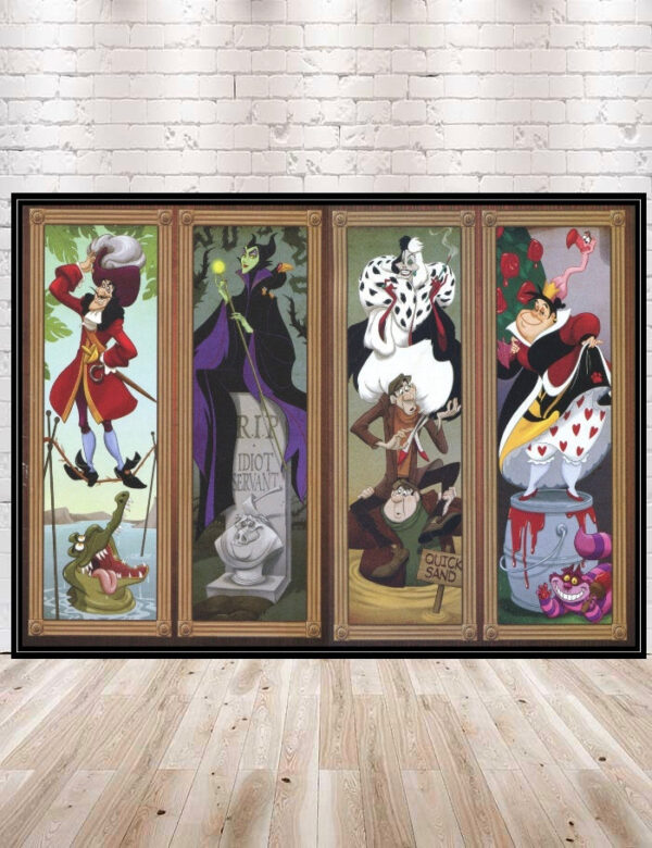Haunted Mansion Villains Stretching Room Poster Vintage Disney Poster Disneyland Poster Attraction Poster Liberty Square New Orleans Square