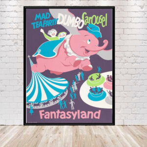 Dumbo Poster Dumbo The Flying Elephant Poster Disney Attraction Poster Storybook Circus Fantasyland Mad Tea Party Dumbo Carousel Poster