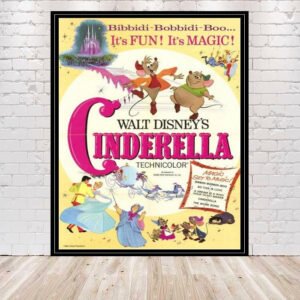 Cinderella Poster Vintage Cinderella Movie Poster Disney Poster Classic Disney Movie Poster Attraction Poster Disneyland Walt Disney World