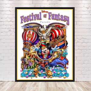 Festival of Fantasy Parade Poster Disney Attraction Poster Magic Kingdom Show Posters Vintage Disney World Main Street Parade Disneyland