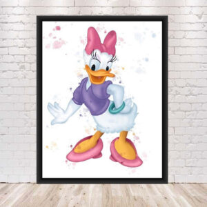 Daisy Duck Poster Daisy Duck Watercolor Poster Disney Poster Disneyland Poster Walt Disney World Wall Art Nursery Kids Bedroom Childs Gift