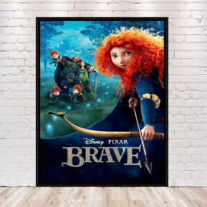 Disney Brave Movie Poster Disney Pixar Poster Vintage Walt Disney World Disneyland Posters Attraction Poster Wall Art Nursery Bed Room