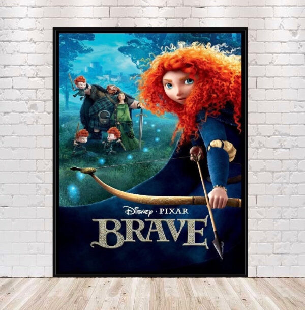 Disney Brave Movie Poster Disney Pixar Poster Vintage Walt Disney World Disneyland Posters Attraction Poster Wall Art Nursery Bed Room