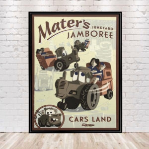 Mater's Jamboree Poster Vintage Disney Attraction Poster Disneyland Posters Radiator Springs Poster Cars Land California Adventure Poster