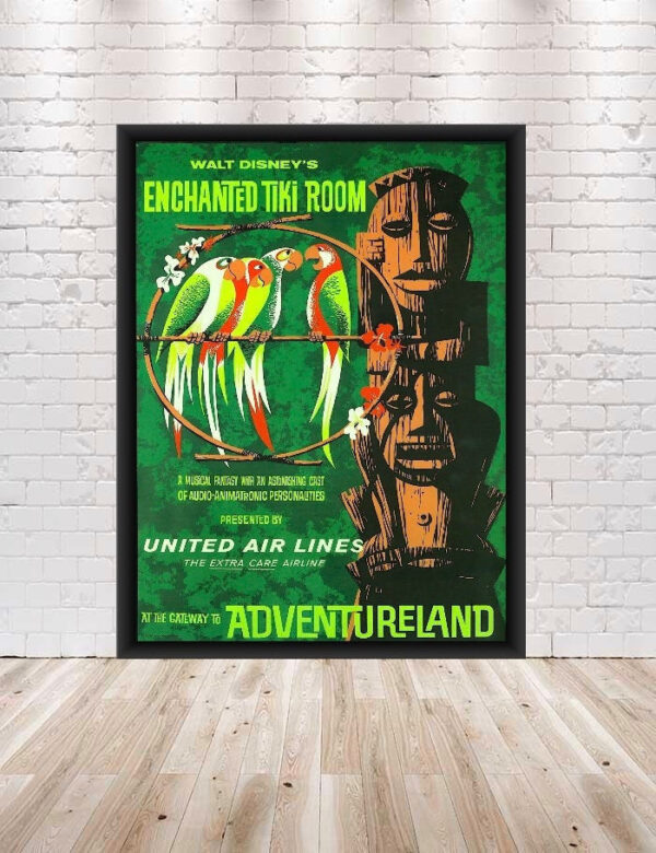 Enchanted Tiki Room Poster Disney Attraction Poster Vintage Disney Poster Disney World Poster Adventureland Poster Classic Disneyland Poster
