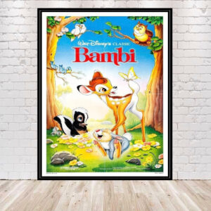 Bambi Poster Vintage Disney Movie Poster Classic Bambi Movie Poster Disney Poster Disney Attraction Posters Disneyland Disney World Wall Art
